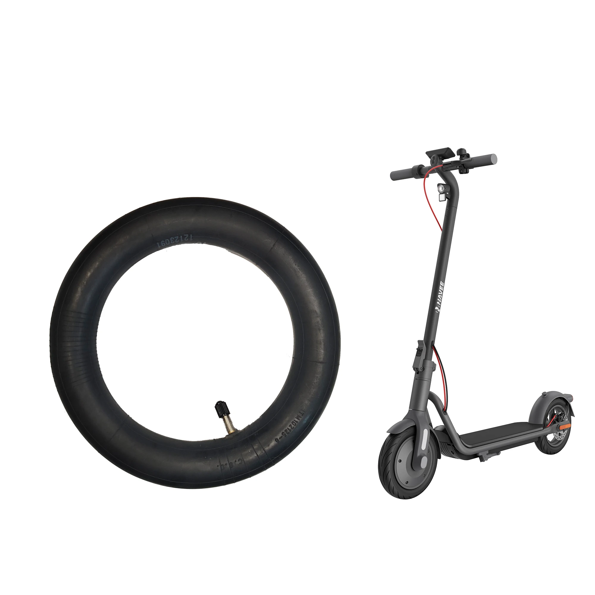 Pneu Et Chambre à Air 10x2.50 Pouces - Pour Vélo/scooter électrique, Valve Coudée 90°, Avec Démonte-pneu - Caoutchouc Résistant, Confortable Et Antidérapant