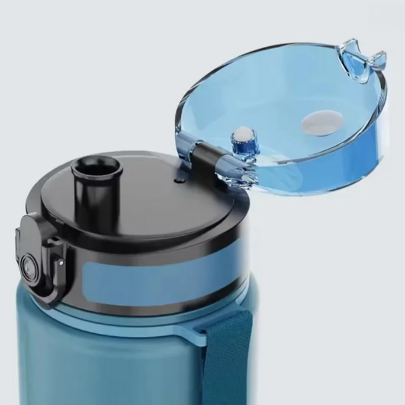 Colorful Leak-Proof Sports Water Bottle with Filter and Portable Strap