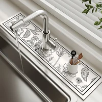 Super Absorbent Sink Faucet Mat Kitchen Diatom Mud Drain Pad Table Mat Toilet Pad Non-slip Anti-mildew Mat Countertop Dining 1