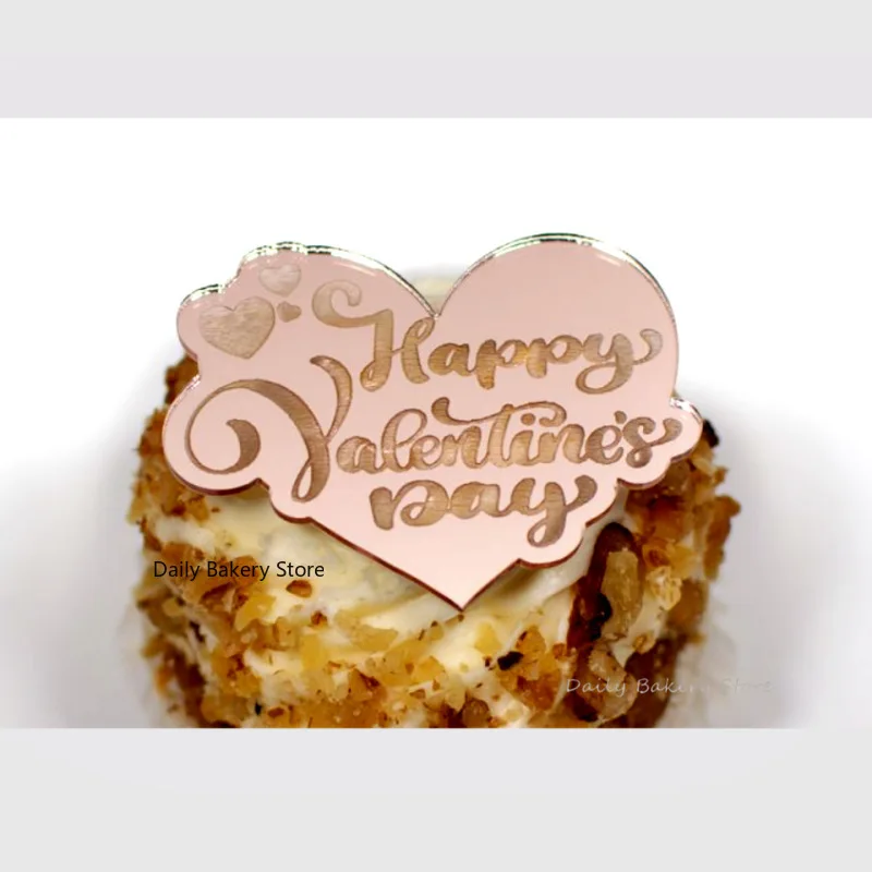 10 Goldene Herz-Kuchenaufsätze Aus Acryl – Für Valentinstag, Hochzeit & Geburtstag – Cupcake-Deko