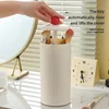 Hot Makeup Brush Storage Container with Dust-proof Belt Cover, Automatic Lifting Brush Bucket, Desktop Beauty Brush Storage Box 4