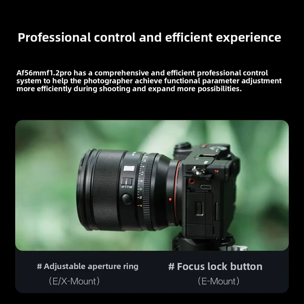 Viltrox 56mm F1.2 Pro 자동 초점 카메라 렌즈 APS-C 대구경 프라임 인물 렌즈 (후지필름X, 니콘 Z,  E 마운트용)
