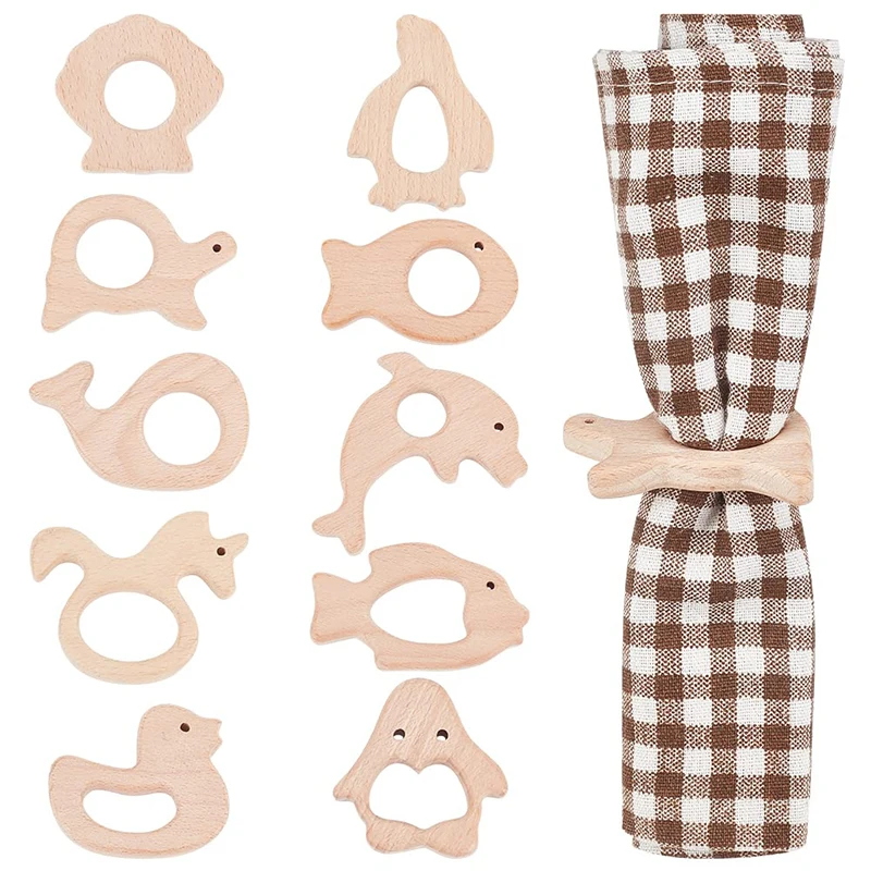 Napkin ring creative beech wood cartoon animal handmade wooden napkin ring