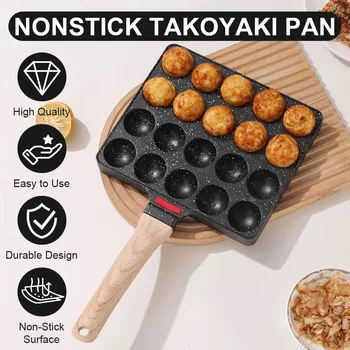 Takoyaki Pan 20 Stampi Takoyaki Maker Padella Lega di Alluminio Antiaderente Grill Pan Piatto di Cottura per Polpo Palline Pancake torta fare 1