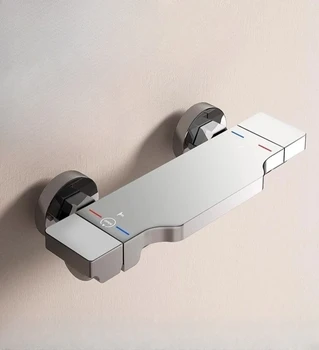 ก๊อกน้ําอาบน้ําอ่างอาบน้ําทองเหลืองสามมือจับ - วาล์วผสมร้อน/เย็นพร้อมชุดหัวฝักบัว, อุปกรณ์ติดตั้งในห้องน้ําทองเหลืองทั้งหมด 1