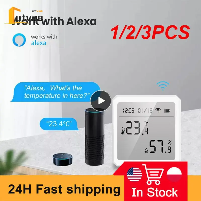

1/2/3PCS Tuya Smart WIFI Temperature And Humidity Sensor Indoor Hygrometer Thermometer With LCD Display Support Alexa