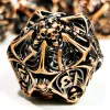 DnD Metal Dice Set - Hollow Skull Design Zinc Alloy Dice, Copper Red 7pc Polyhedral RPG Dice Set for D&D 3