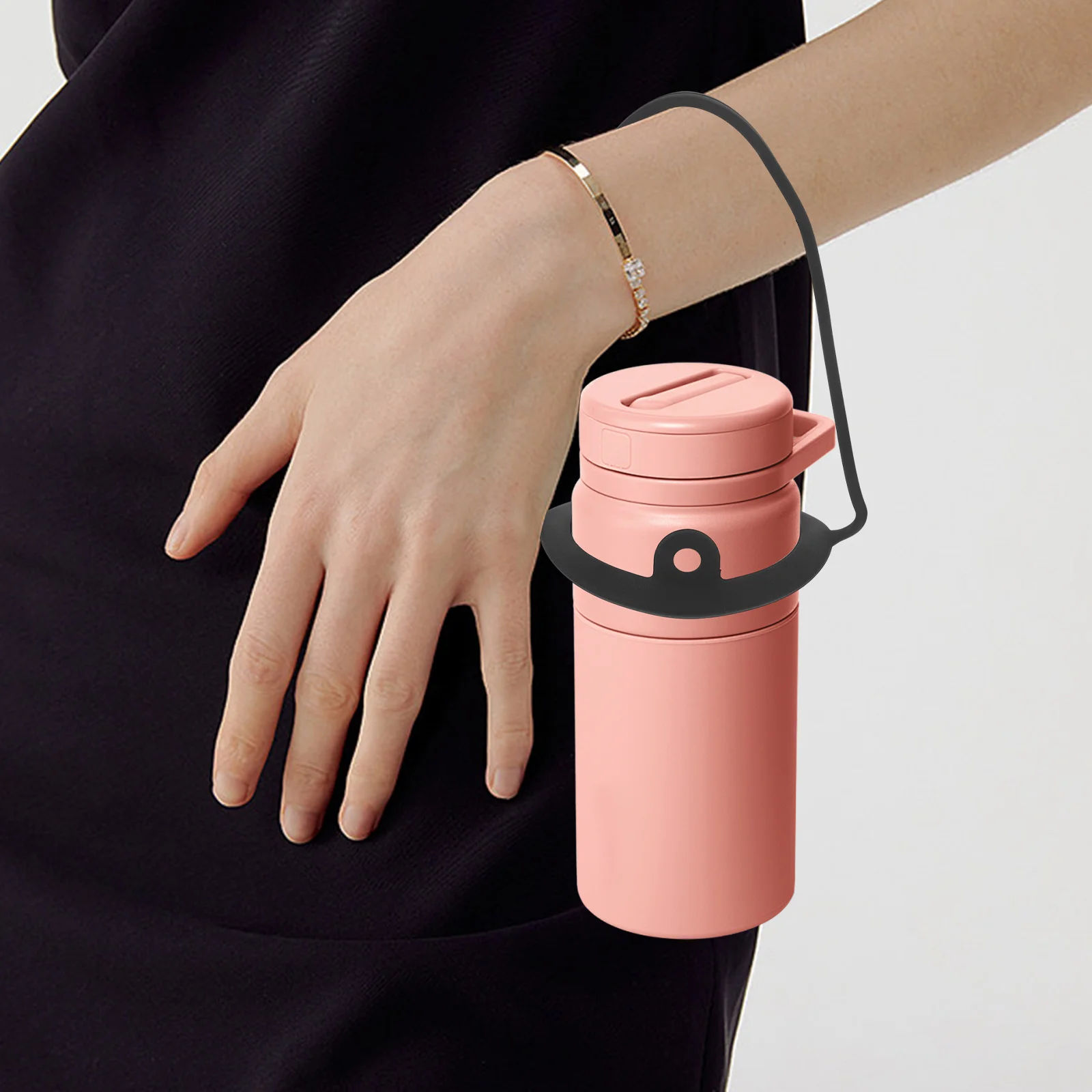 2 Pcs Food Grade Silicone Strap Travel Takeout Coffee Cup Carrier Silica Gel Use