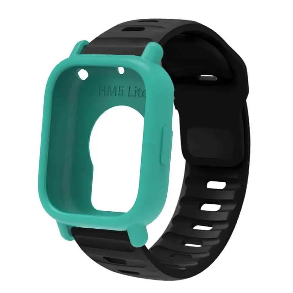 Silicone Strap & Bumper Cover for Smartwatch - Sporty Replacement Wristband Protector