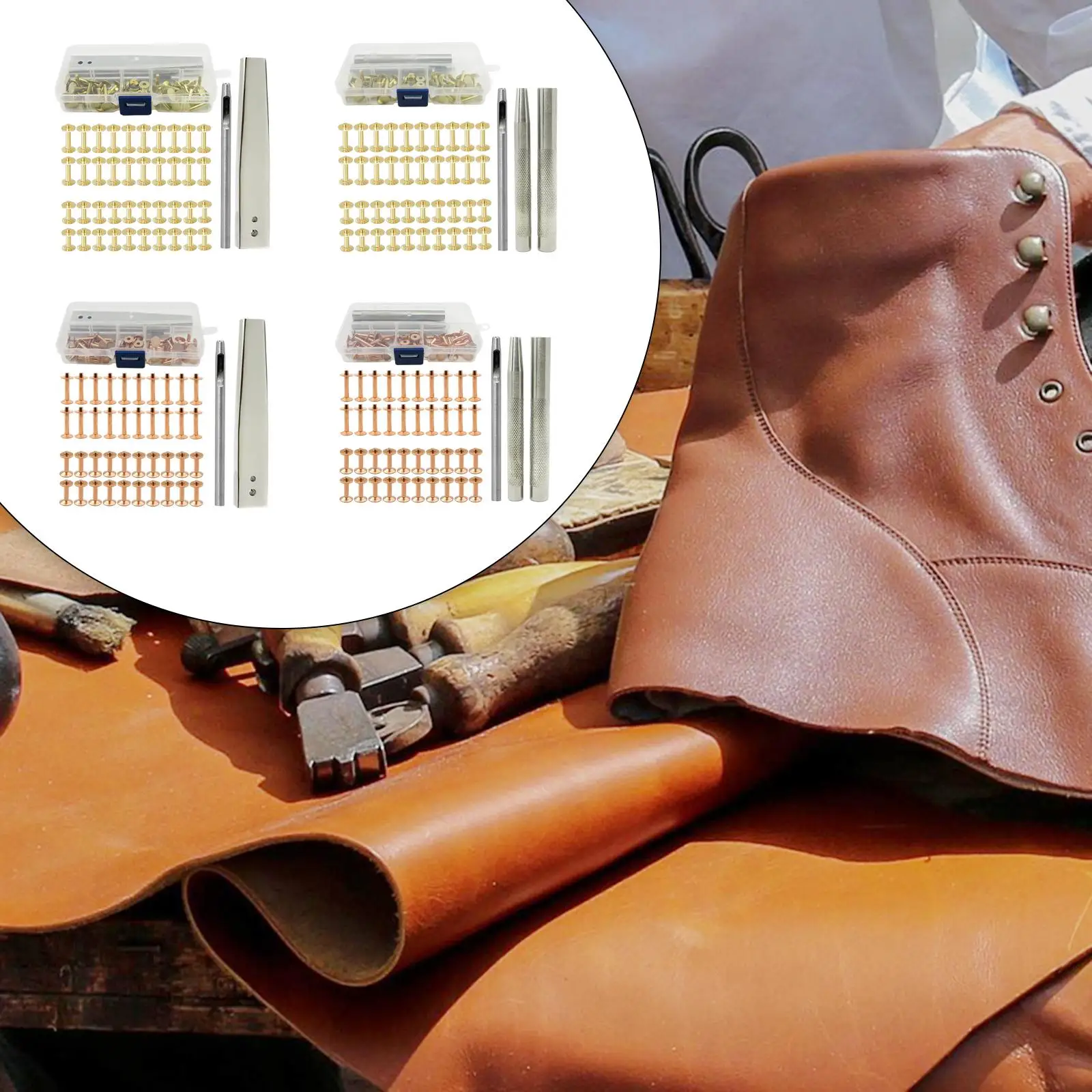 Premium Metal Rivet Kit-Sturdy Studs for DIY Leather Craft