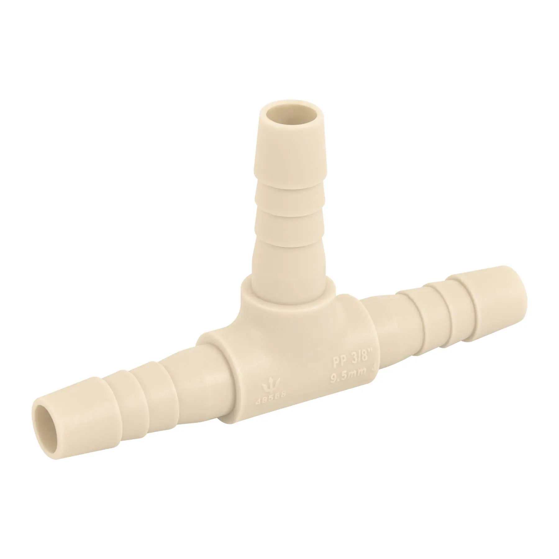 Tee inserción 3/8' de polipropileno, FOSET 48568