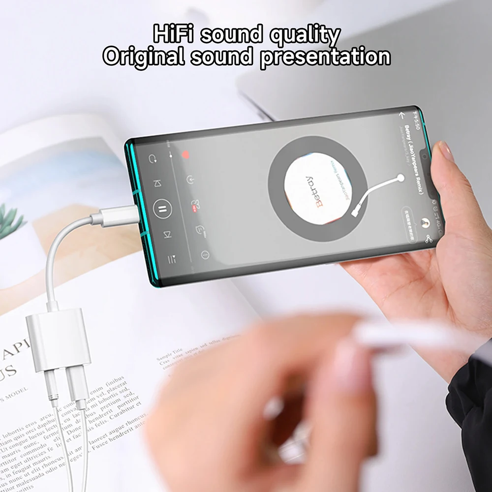 2 in 1 라이트닝-3.5mm 잭 오디오 AUX 충전 케이블 헤드폰 어댑터 (아이폰 14, 13, 12 Pro Max, XR, XS, 8 Plus, 7 Mini, 아이패드 호환)