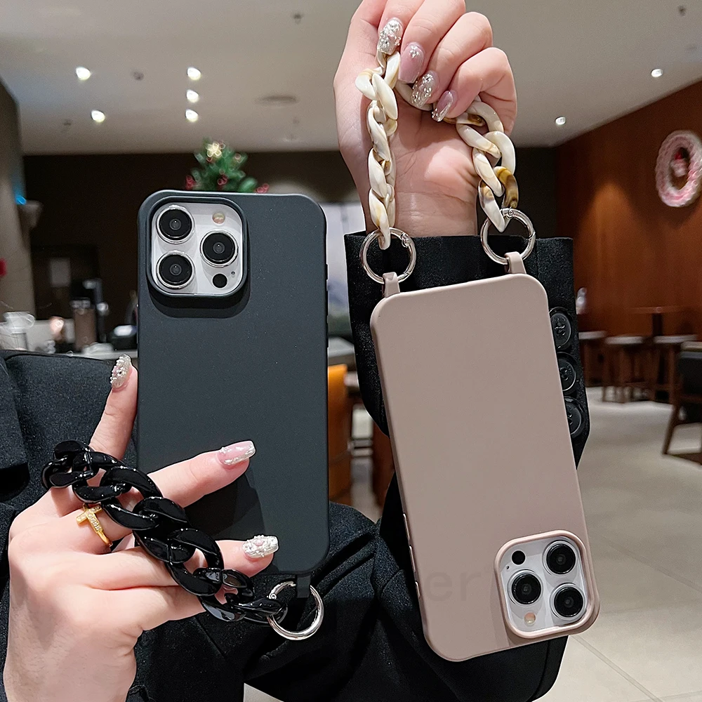 Elegant Crossbody Lanyard with Soft Acrylic Bracelet and Shockproof Silicone Case
