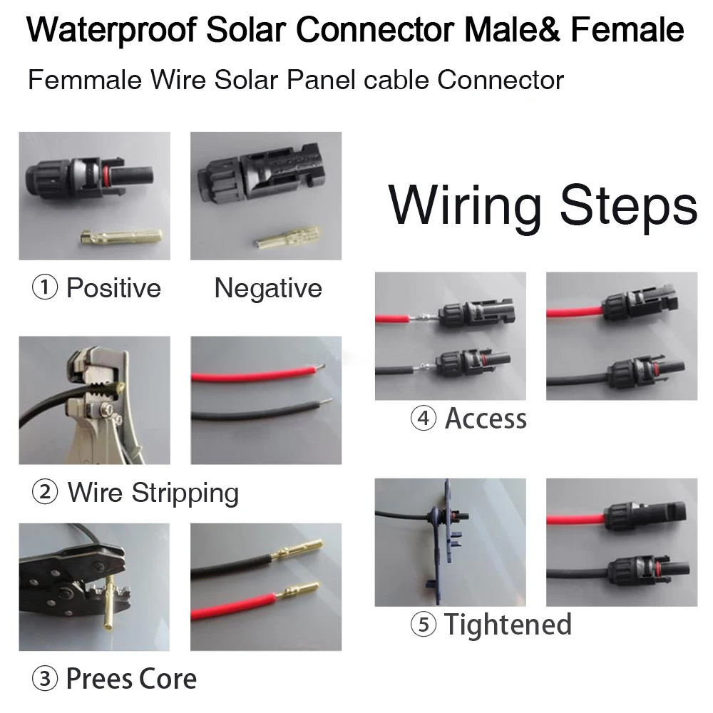Connecteurs solaires mâle et femelle
