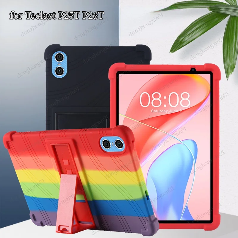 

Soft Cases for Teclast P26T 10.1'' Tablet Case Kids Shockproof Silicone Full Cover for Teclast P25T P26T Stand Protective Shell