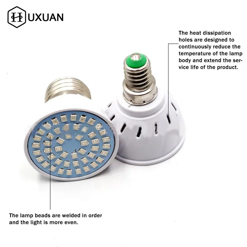 풀 스펙트럼 E27 LED 식물 재배등 전구 110V 220V 수경재배 램프 실내 식물등 묘목 꽃 식물등