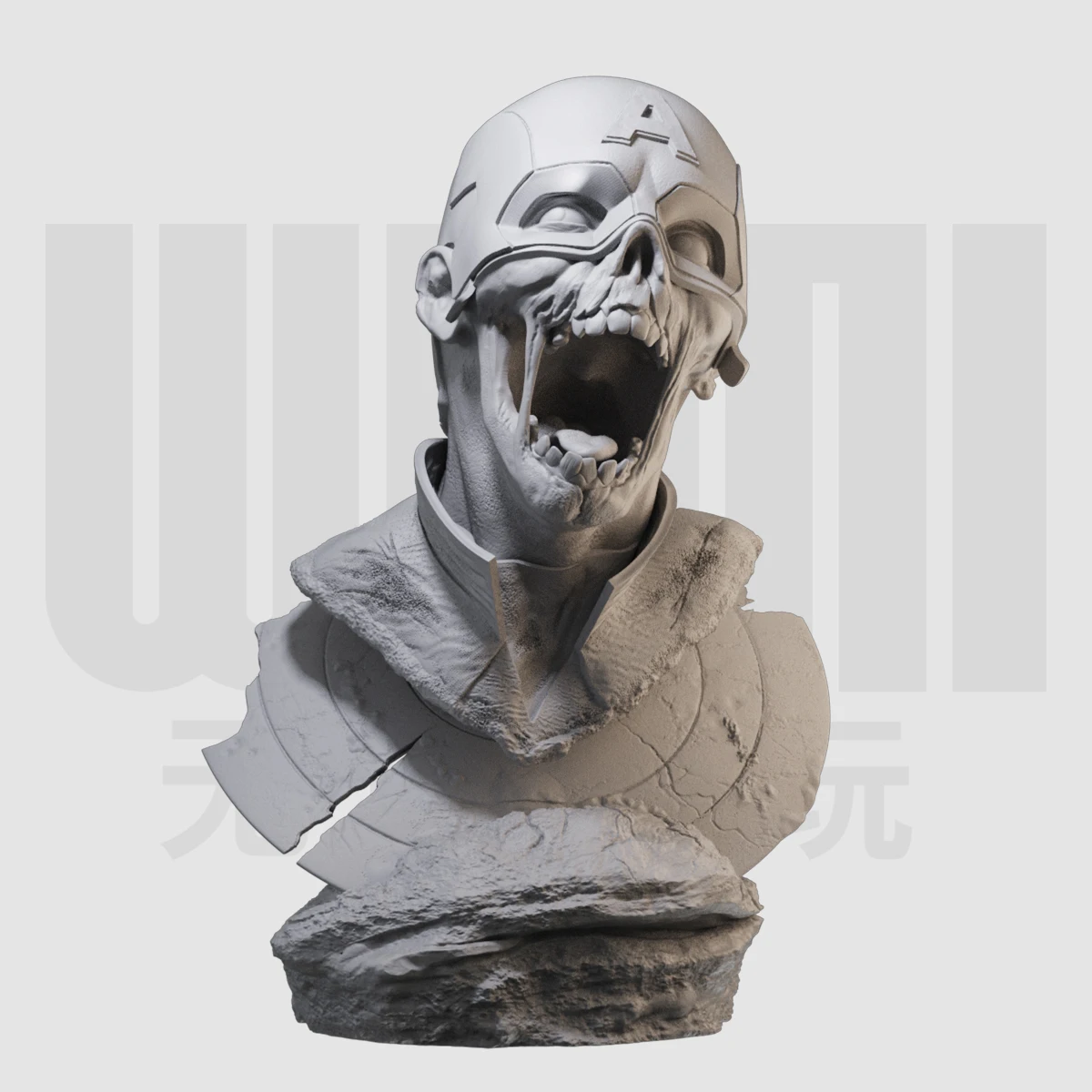 1/10 zombie bust GK resin white mold handmade model 1 10 zombie bust gk resin white mold handmade model