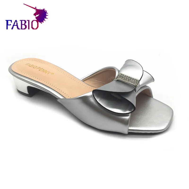 FABIO PENNY 2026 Solid Color Bow Low Heel Slippers Comfortable Leisure Design for Women Fashionable Dinner Party Elegance — view 3