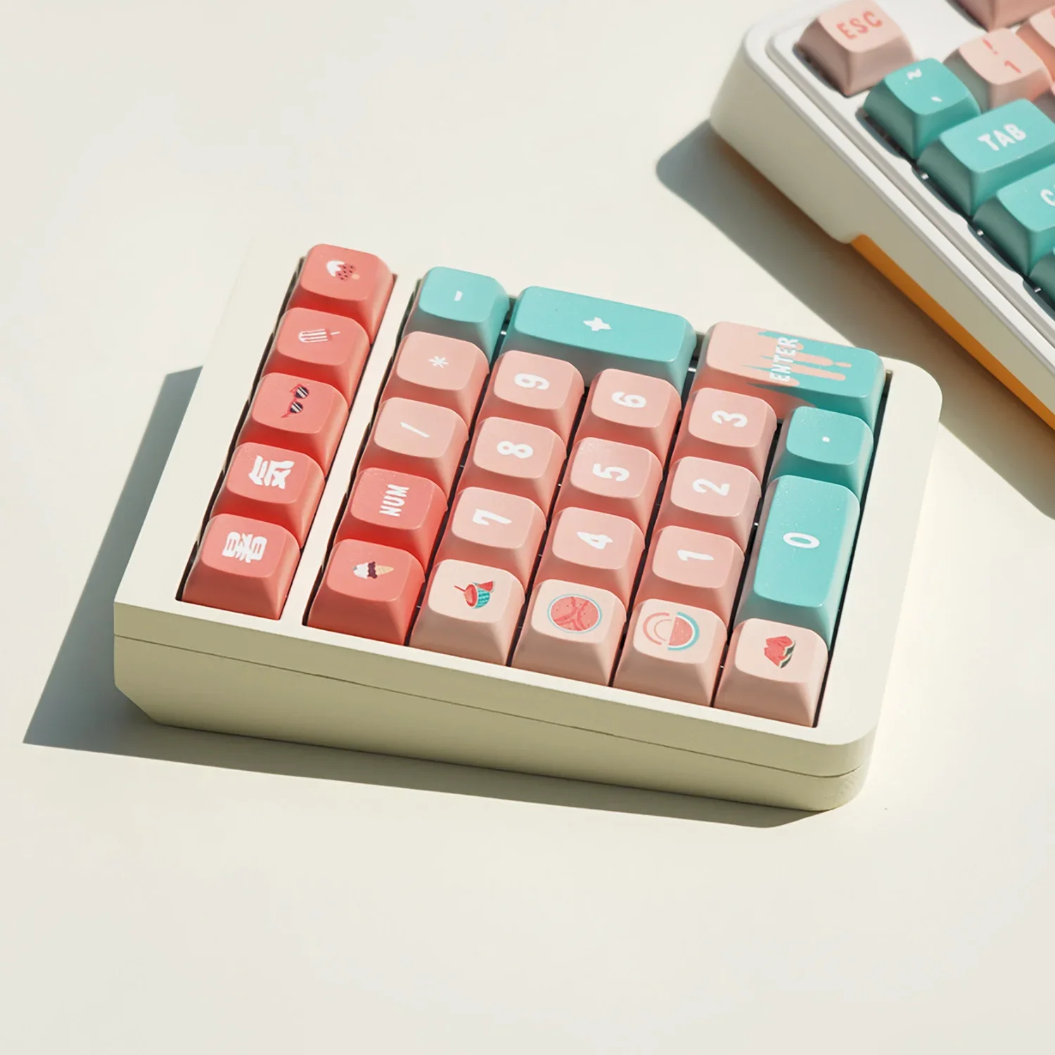 Teclado Mecânico Personalizado Npkc Pulverização em pó Kit Barebone Cnc Alumínio Suporte de Luz Branca Via Qmk 27 Chaves - Imagem 3