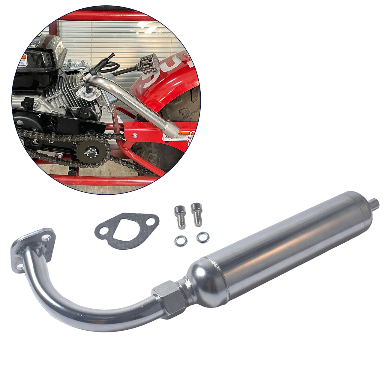 Exhaust Pipe Header w/Muffler For Predator 212cc GX160 Coleman CT200U
