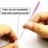 40pcs Customized Eyelash Brush Tube LOGO Reusable Diamond Eyelash Wands Eyebrow Brush Replaceable Dust-proof Sparkling Bottom 4