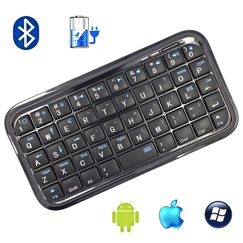 Mini Tastiera Ricaricabile Wireless Bluetooth Compatibile Per Iphone 6 6S Plus Ipad Samsung Galaxy Note 5 Tablet Android Windows