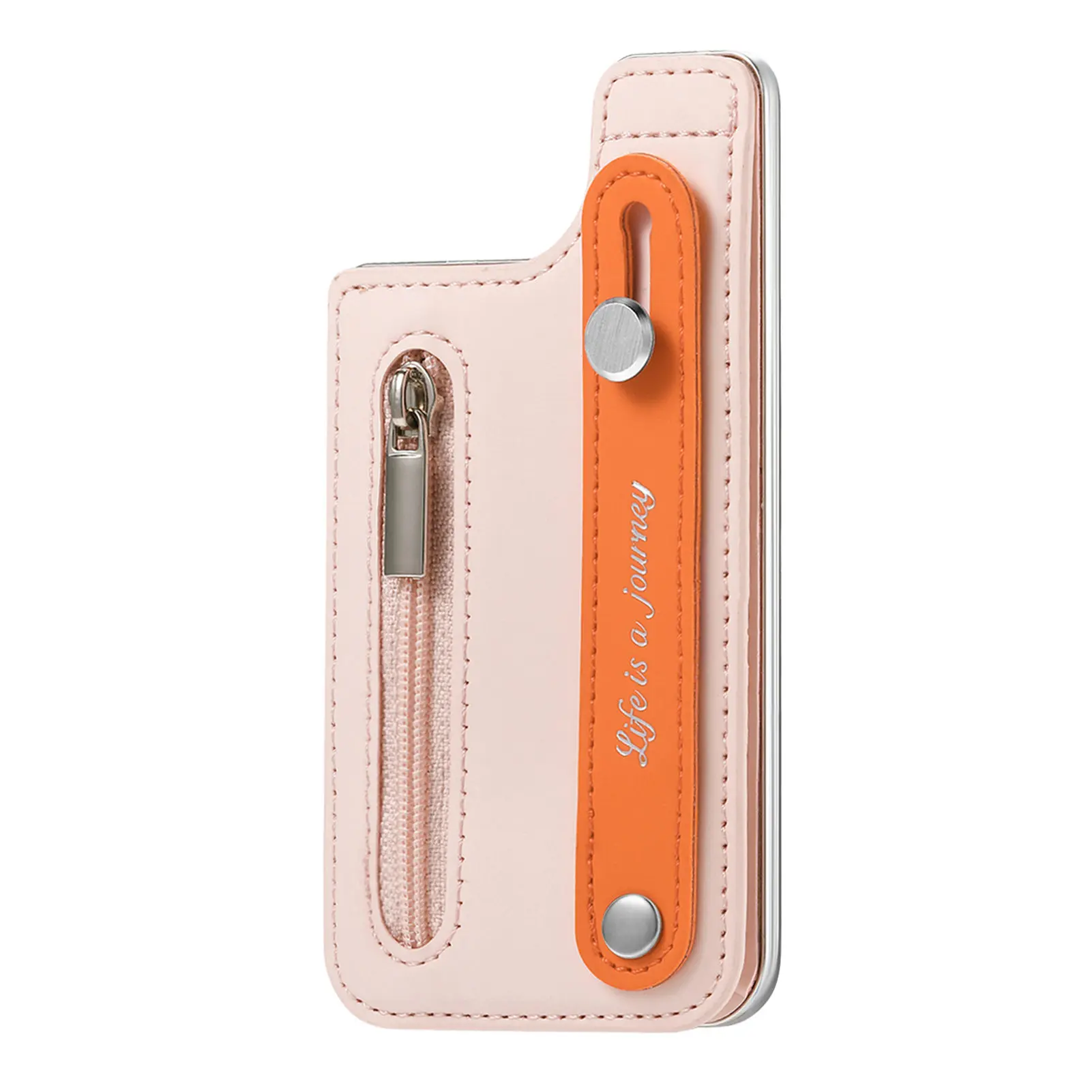 Zipper Card Slot Ultra-Thin Phone Back Wallet Holder