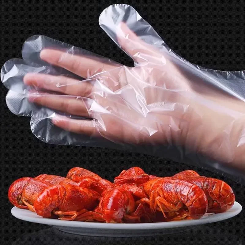 100/1000Pcs Transparent Disposable Gloves Waterproof Food Grade Gloves Kitchen Cleaning Tools Home DIY Cooking Baking Tools disposable gloves disposable nitrile gloves vinyl disposable gloves disposable plastic gloves