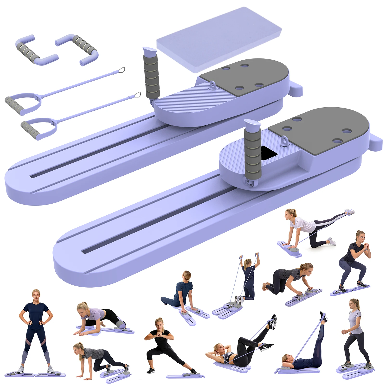 2-in-1 Abnehmbares Pilates-Board Multifunktionales Bauchmuskel-Trainingsgerät Rutschfestes Tragbares Ganzkörper-Heimfitness-Training – Detail 1