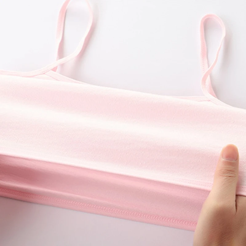 1Set Teen Girls Training Bras Panties Set Kids Puberty Young Girls Cotton Sport Underwear Student Children Camisole Underclothes