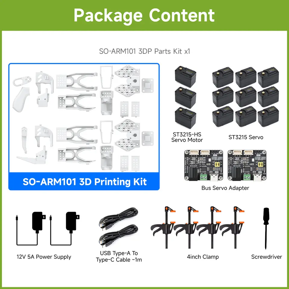 Waveshare SO-ARM100/101 Open-Source 6-Axis Robotic Arm, Hugging Face LeRobot, Photosensitive Resin 3D-printed Parts image 18