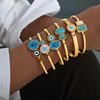 316L Stainless Steel Bracelet Bangle For Women 18k Gold Plated Waterproof Boho Women's Openable Charm Bracelets Bangles 2