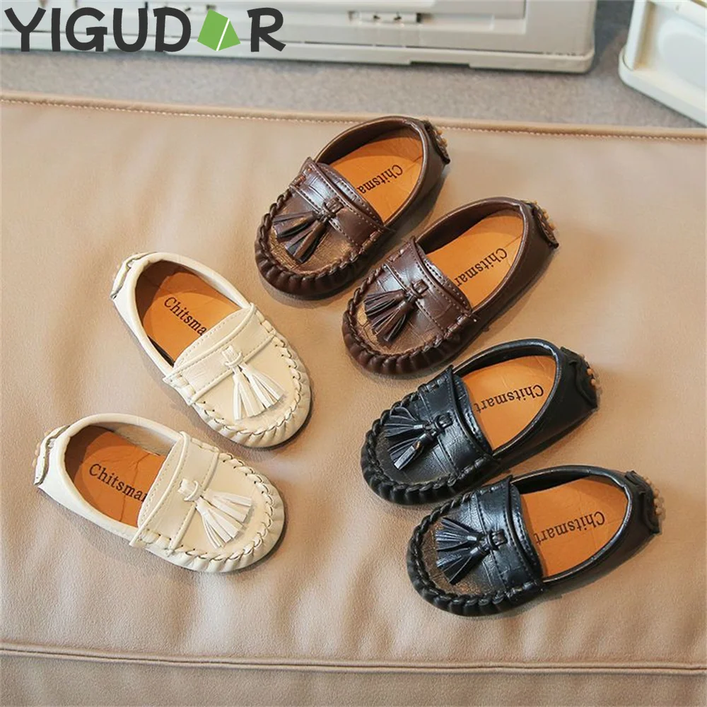 

Spring Summer New Kids Shoes Boy Girl Dress Shoes Breathable Brown Casual Children's Boys Girls Flat Leather Shoes Moccasins
