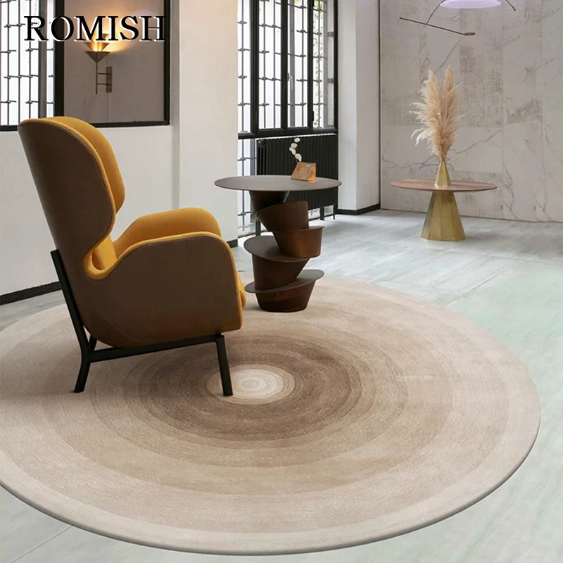 Wabi-sabi Style Carpets for Living Room Minimalist Bedroom Decor Plush Rug Round Bedside Floor Mat Fluffy Soft Thickened Carpet 2