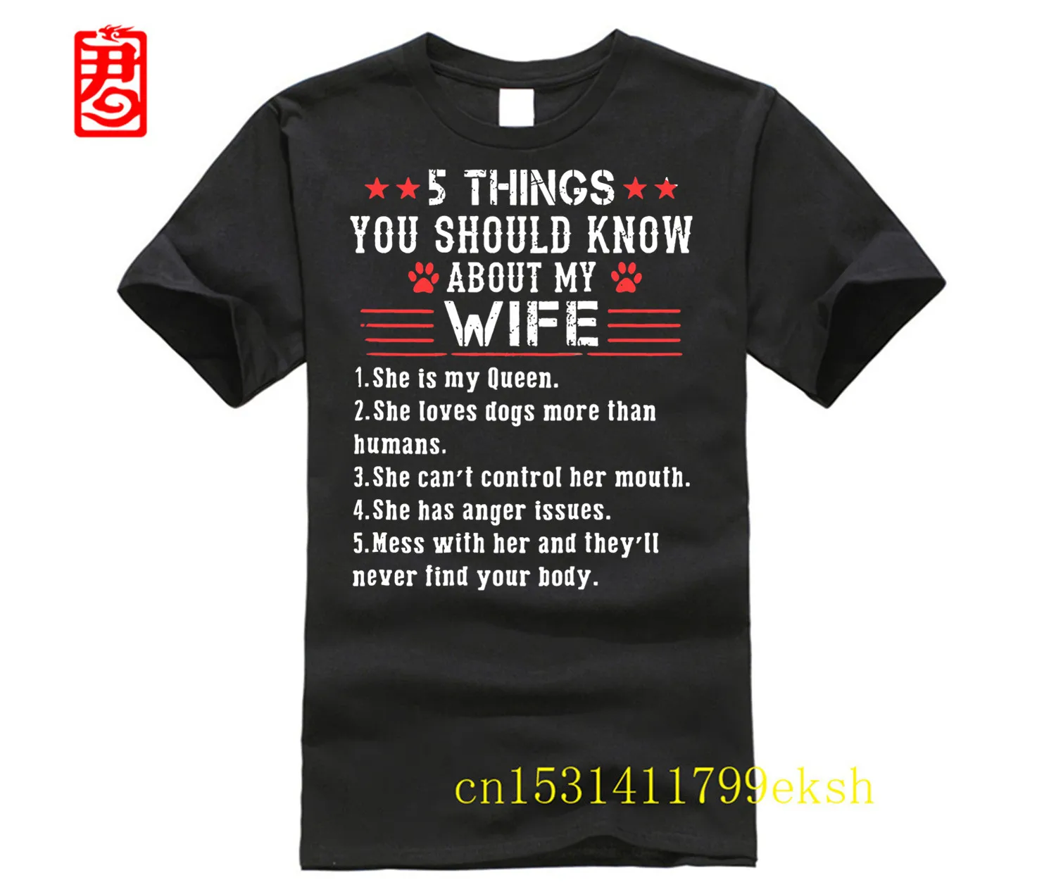 

Брендовая мужская рубашка, 5 вещей, которые вы должны знать о моей жене, собаке, любимой, Повседневная футболка