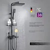 Luxury Black Gold Digital Shower Set Thermostatic Shower System Rainfall Spa Shower Head Brass Bathtub Faucet Digital Shower Set 1