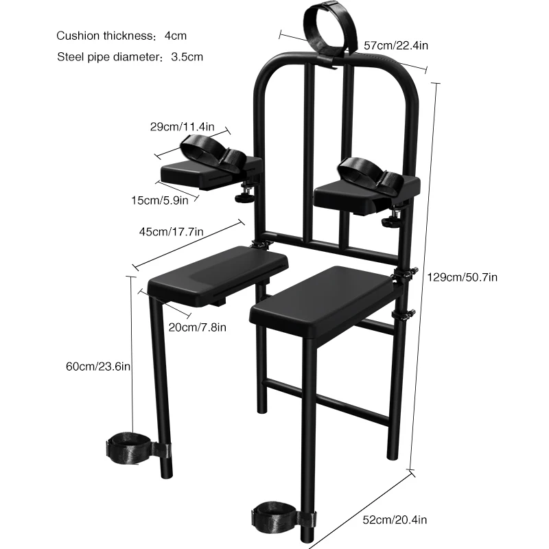 Good Price SM Flirt Sex Furniture Sex Chair Couple Fun Love Position bedroom multifunction sex chair with adjustable bdsm cuffs