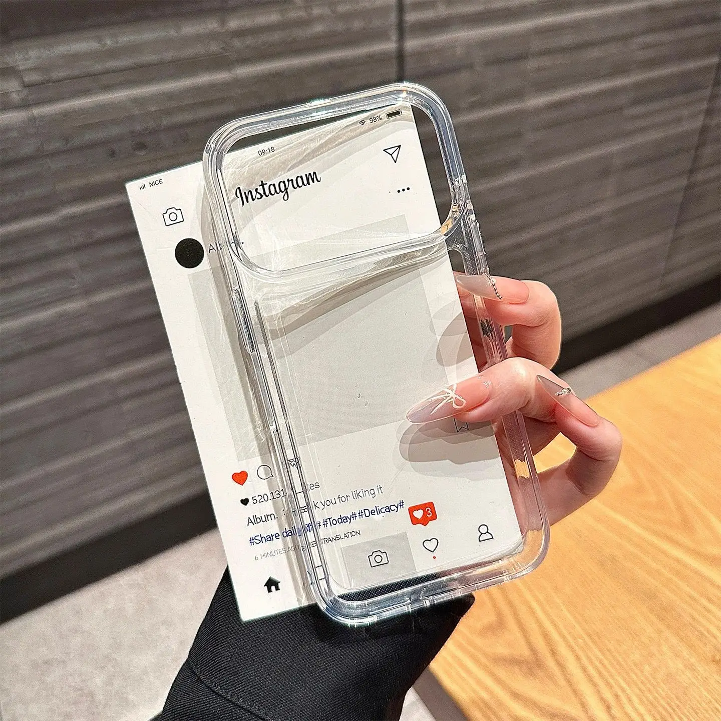 Premium Shockproof Clear Acrylic Phone Case with Transparent Bumper