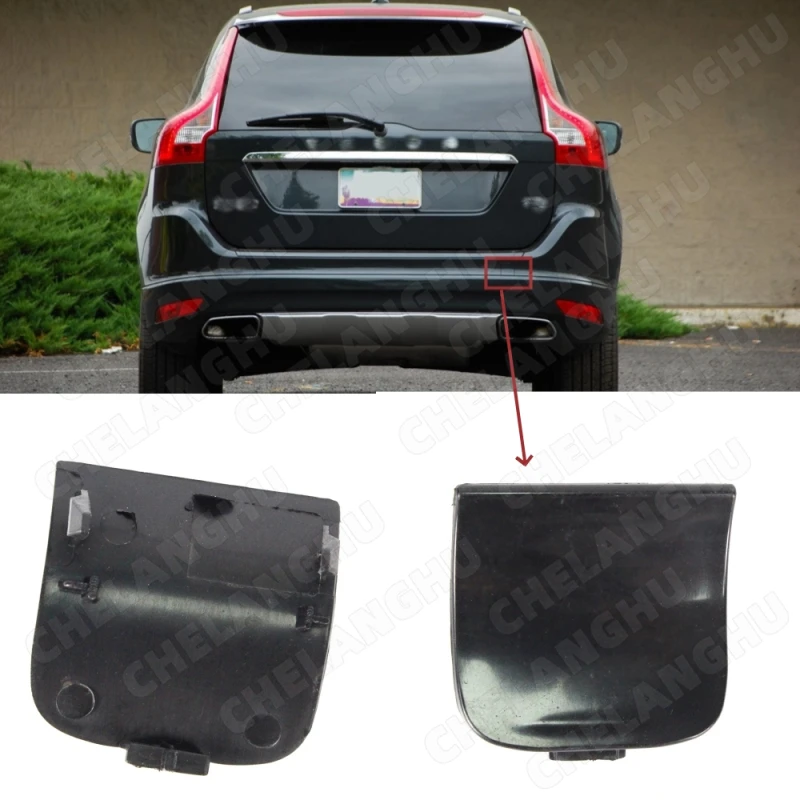 1Pc Rear Bumper Trailer Cover For Volvo XC60 2009 2010 2011 2012 2013 2014 2015 Tow Eye Cover Hook Cap 39855036 Car Rear Bumper Hook Cover