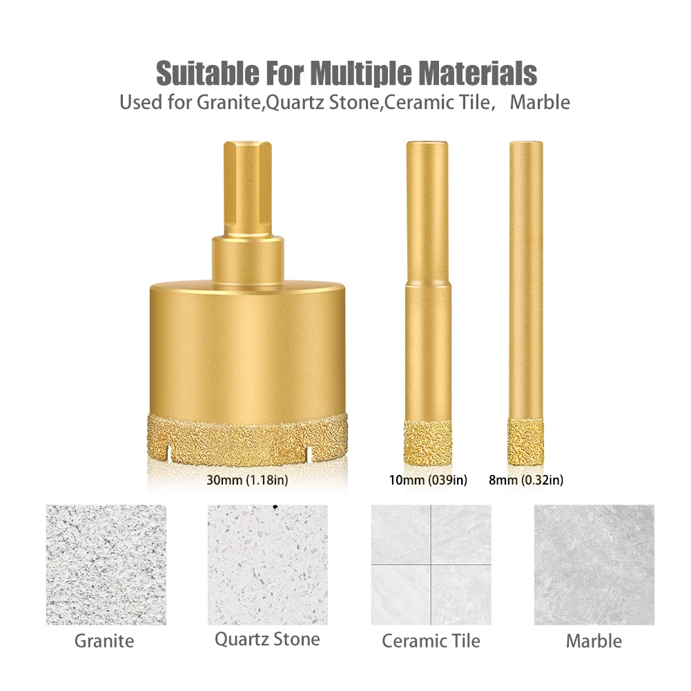 Premium Diamond Coated Drill Bit for Tile, Marble, Glass, and Ceramic (6-60mm)