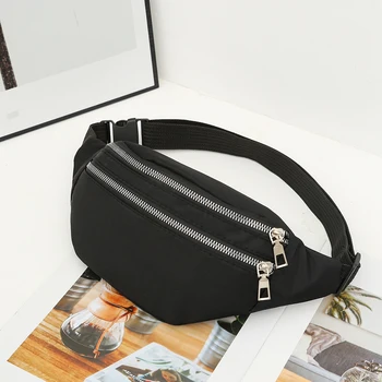1 Pc Minimalist Multiple Pockets Nylon Waist Bag - Lightweight Bum Bag Crossbody Bag For Women Men For Sports/Daily Use 1