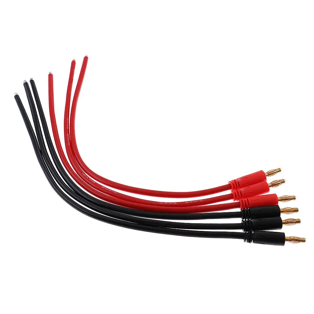 

Banana 4mm Charger Connectors Plus 12AWG Silicone Wire for Drone