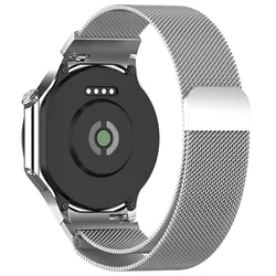Enhanced Metal Milanese Breathable Watch Strap Bracelet Accessories for OnePlus Watch 3 (Silver)