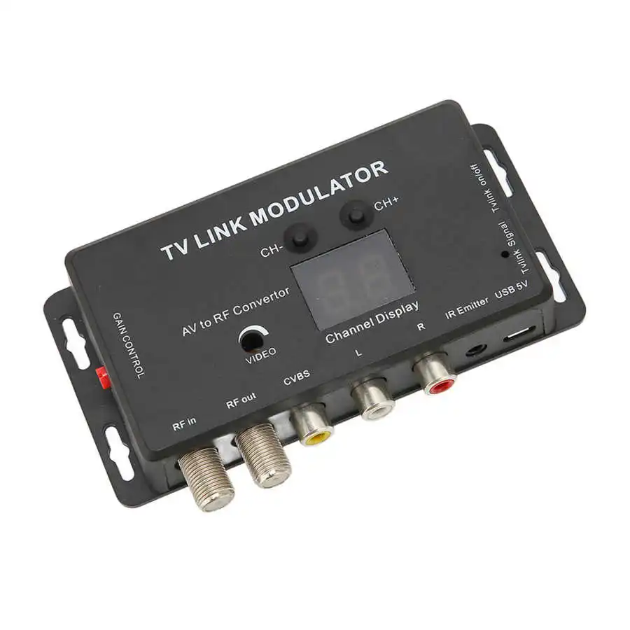 TM70RG TV Link Modulator Support PAL /NTSC Adjustable Output Gain Multifunctional Electronic UHF Home Converter USB DC 5V