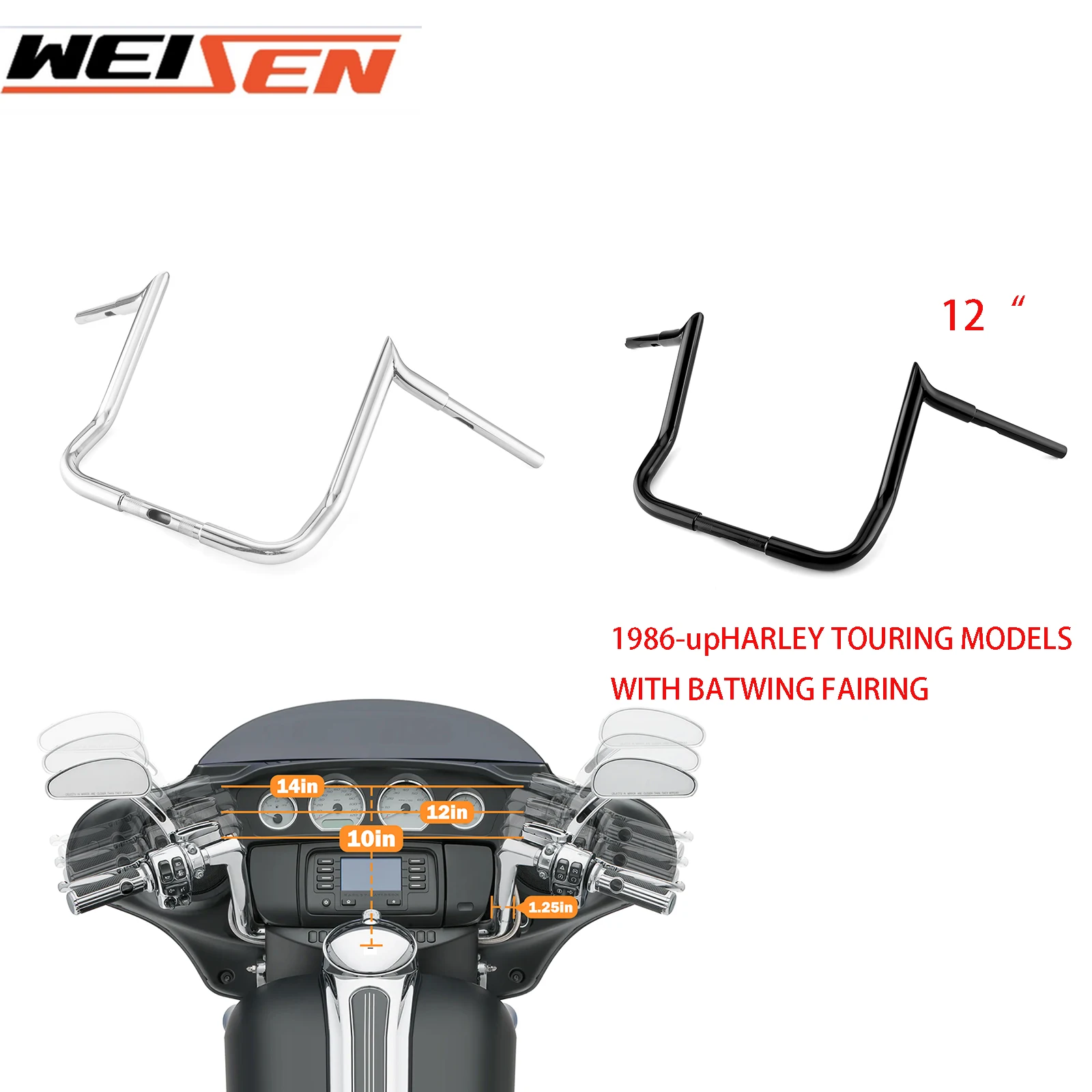 

Мотоциклетные вешалки Meathook 1 1/4 "12" для руля 1/4-1986 Harley Touring Electra Glide Street Glide Tri Glide