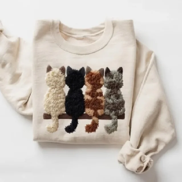 Tricou cu maneca lunga cu pisicute 2