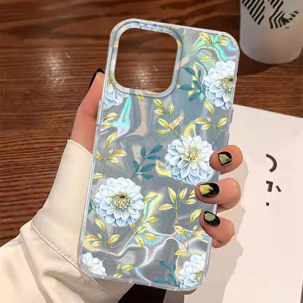 Elegant Blue Rose Flower Girls Phone Case Cover