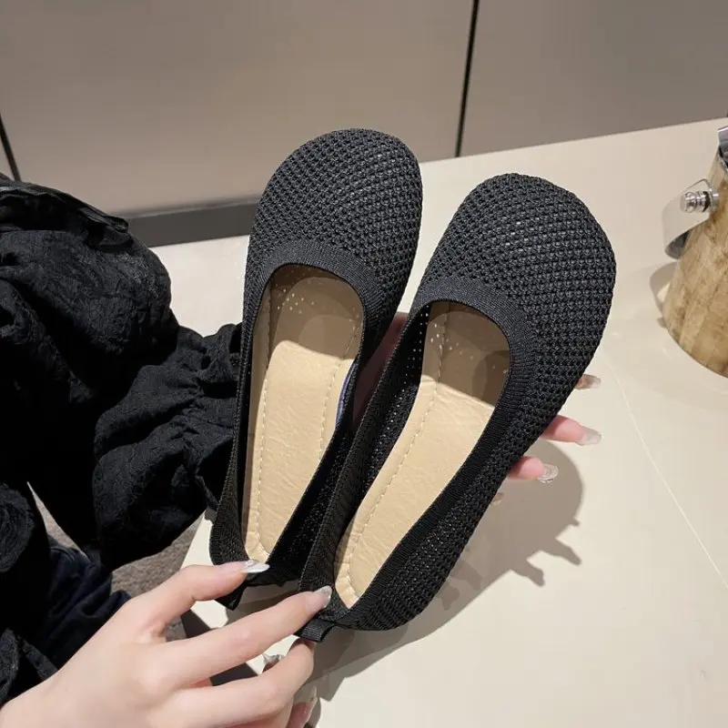 Fashion Flats Barefoot Shoes Women Loafers Spring Autumn Casual Shoes Espadrilles Sneakers Flat Heel Weaving Square Toe Size 42