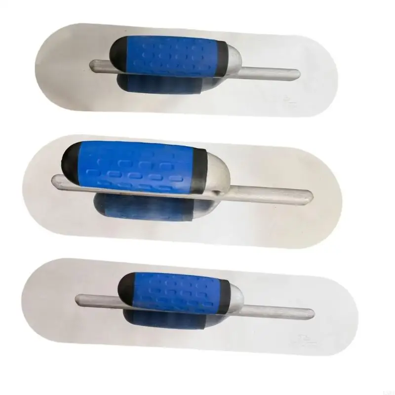 3 Piece Round Plastering Trowel Set Stainless Steel Pool Trowel for Various Construction and Home Improvement Tasks L5BE