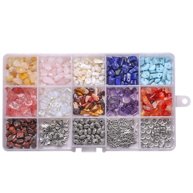 

700 Pcs/Box Irregular Natural Stone Beads with Hole Chips Beads for Necklace Bracelet Earrings Jewelry Making 97QE